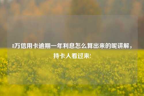 8万信用卡逾期一年利息怎么算出来的呢讲解，持卡人看过来!