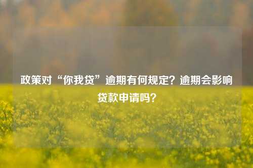 政策对“你我贷”逾期有何规定？逾期会影响贷款申请吗？